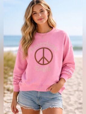💕3/$25💕 American Eagle Pink Graphic Sweatshirt